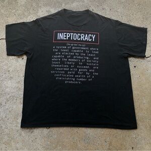 Inepotocracy Political Protest Black Graphic t-shirt